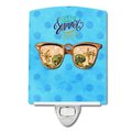 Carolines Treasures Carolines Treasures BB8206CNL Beach Sunglasses Blue Polkadot Ceramic Night Light BB8206CNL